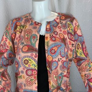Cable and Gauge Paisley Floral Cardigan